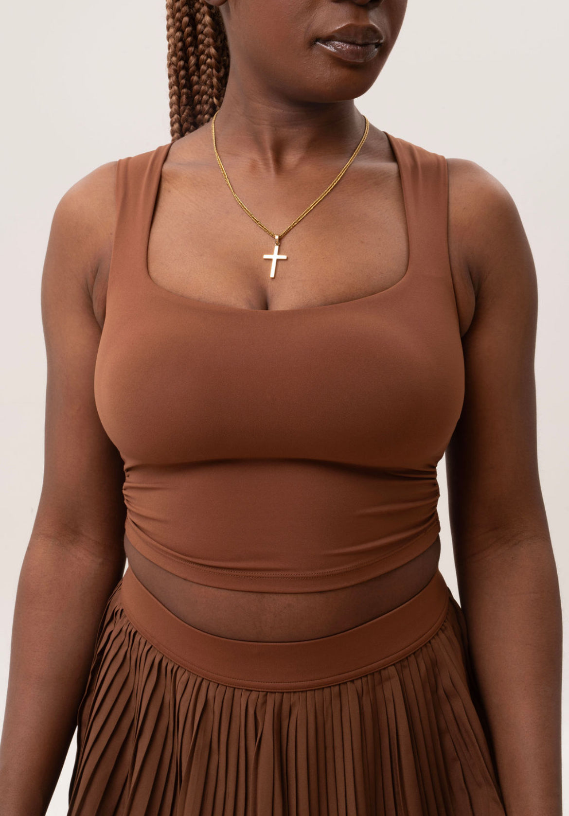 Ruched Cropped Tank Top
