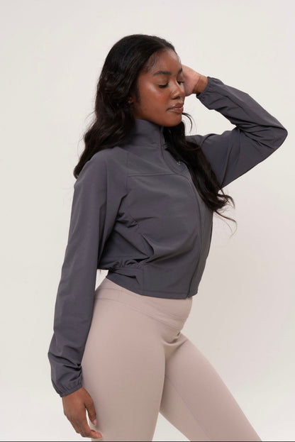 Cropped Windbreaker Jacket