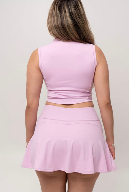 Mid Rise Pleated Tennis Skirt