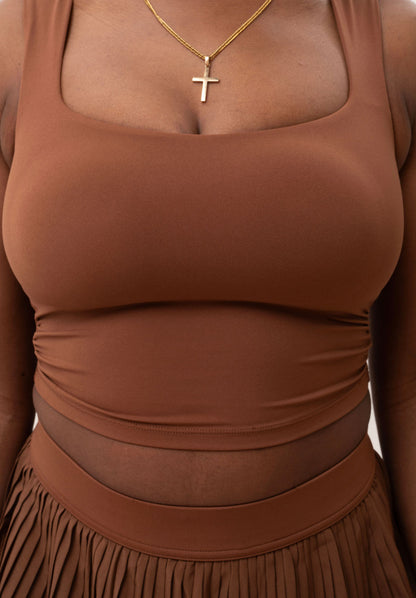 Ruched Cropped Tank Top
