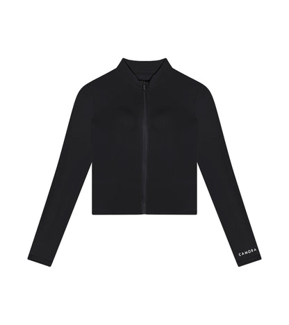 Cropped Zip Up Jacket With Pockets