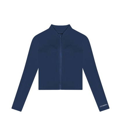 Cropped Zip Up Jacket With Pockets