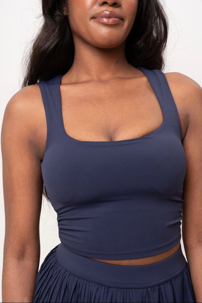 Ruched Cropped Tank Top