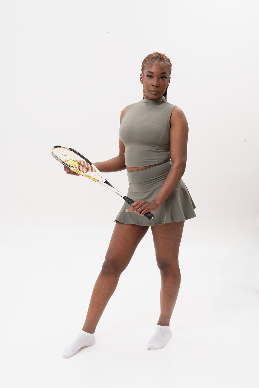 Mid Rise Pleated Tennis Skirt