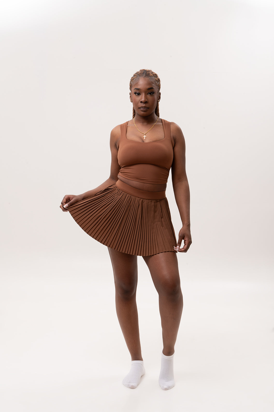 High Rise Pleated Tennis Skirt