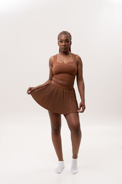 High Rise Pleated Tennis Skirt