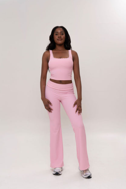 Everyday Low Rise Ribbed Flared Leggings